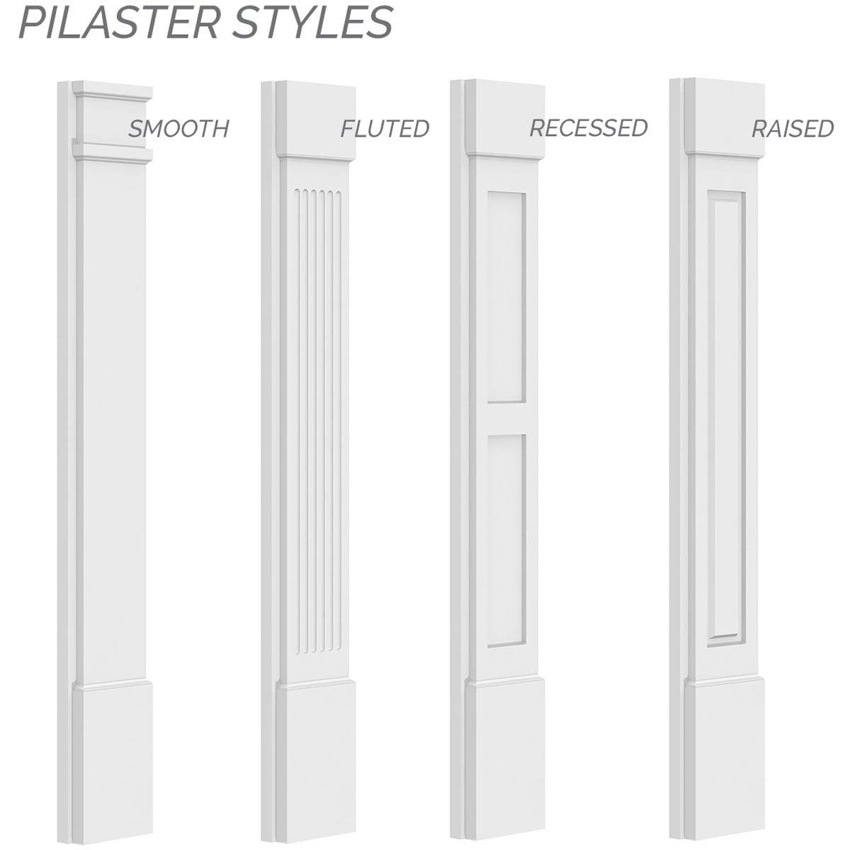 Flat Panel PVC Pilaster with Capital and Base (Pair) B563547