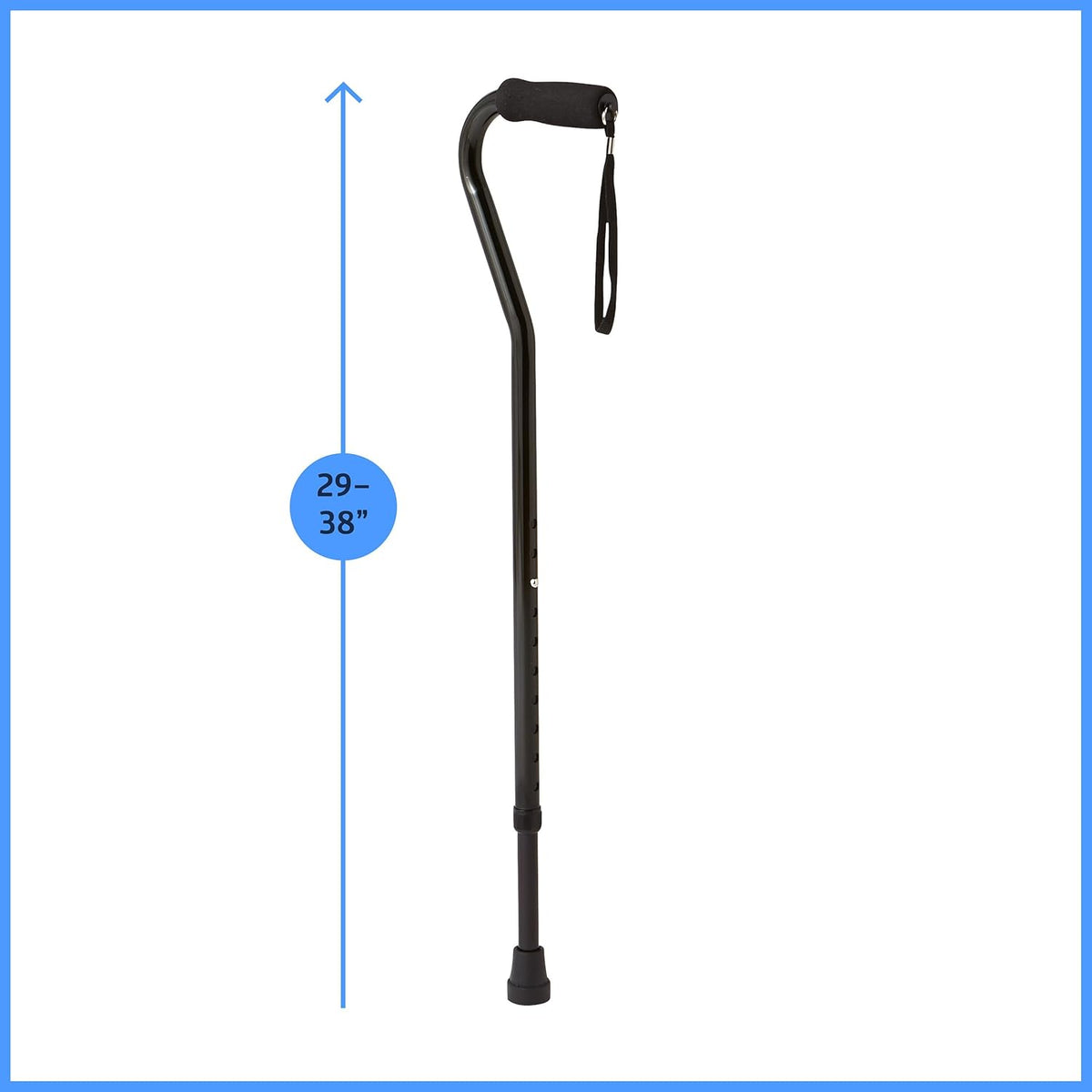 Black Aluminum Offset Walking Cane S732177
