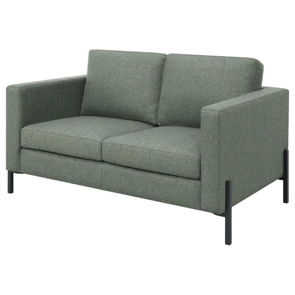 Sage Upholstered Fabric Loveseat with Track Arms I5663