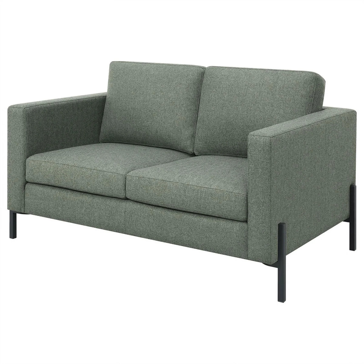 Sage Upholstered Fabric Loveseat with Track Arms I5663