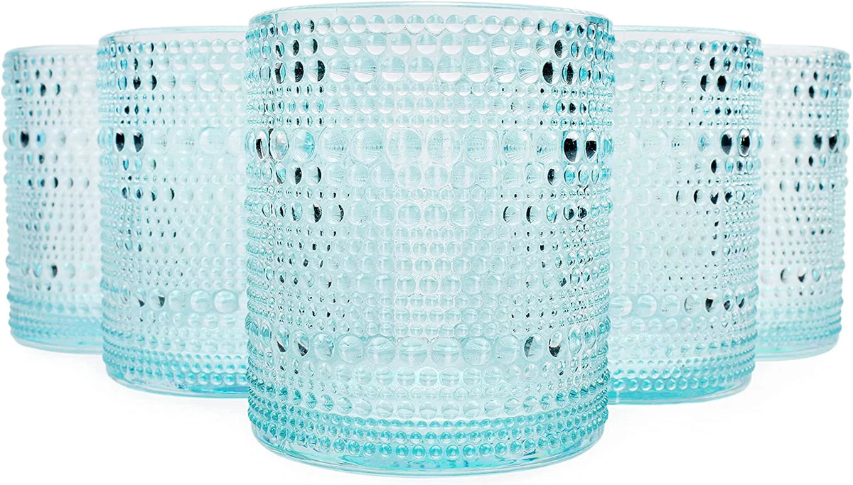 Blue 12oz 6pk Hobnail Drinking Glasses A531649