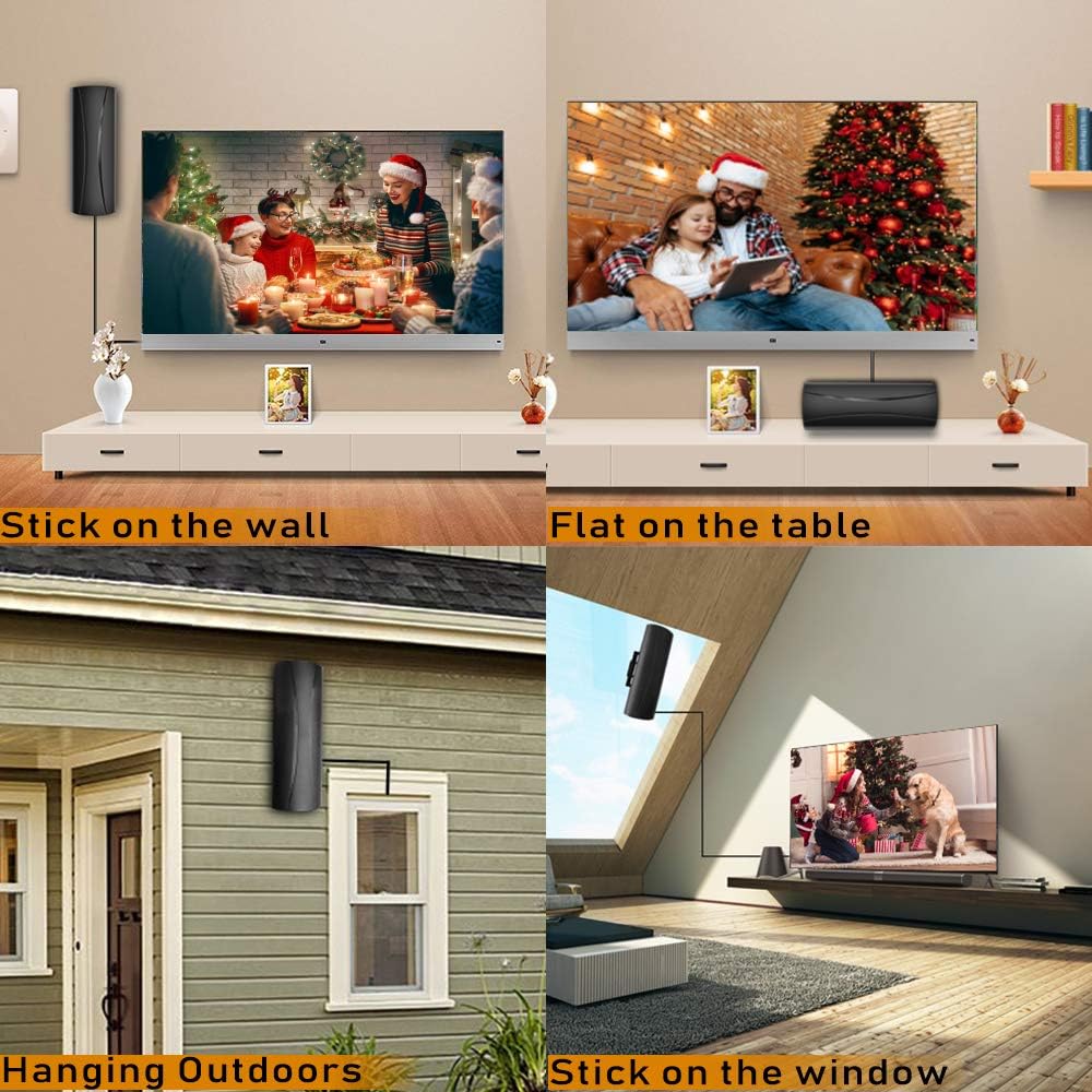 HD Digital TV Antenna Indoor/Outdoor with 32ft Coax Cable J12109