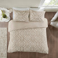 3 Piece Tufted Cotton Chenille Duvet Cover Set Q472044