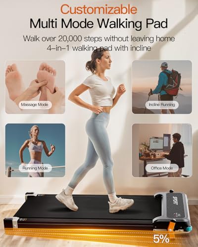 Walking Pad Treadmill with Incline, 2 in 1 Walking Machine Q711013
