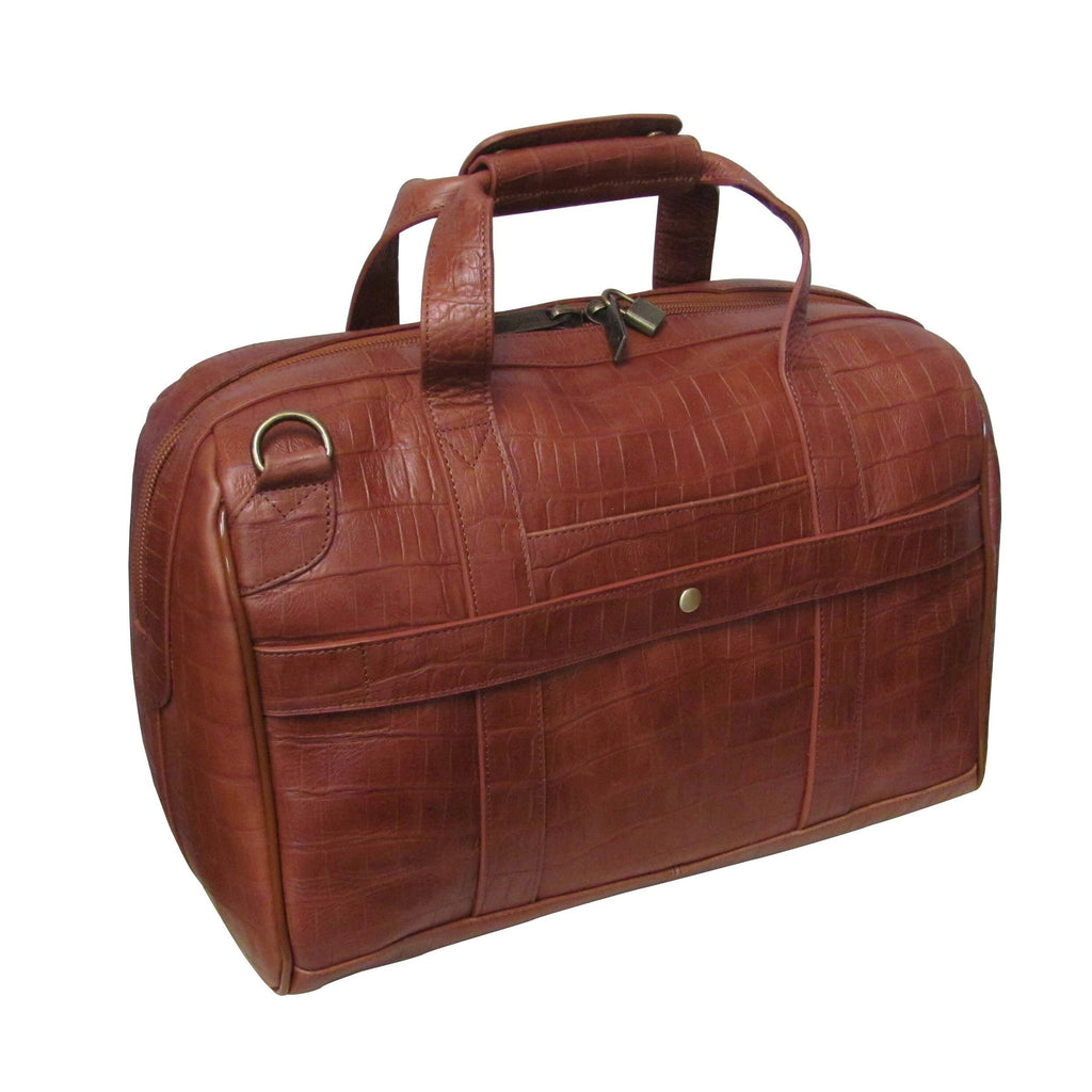 Brown Leather Carry-On Weekend Duffel U748298