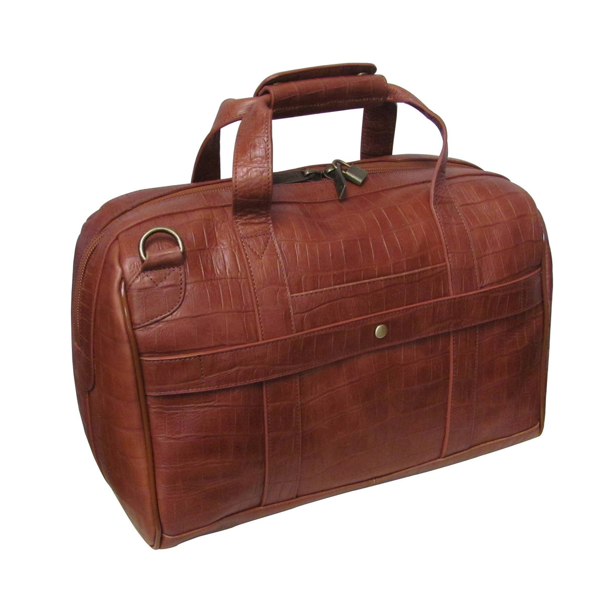 Brown Leather Carry-On Weekend Duffel U748298