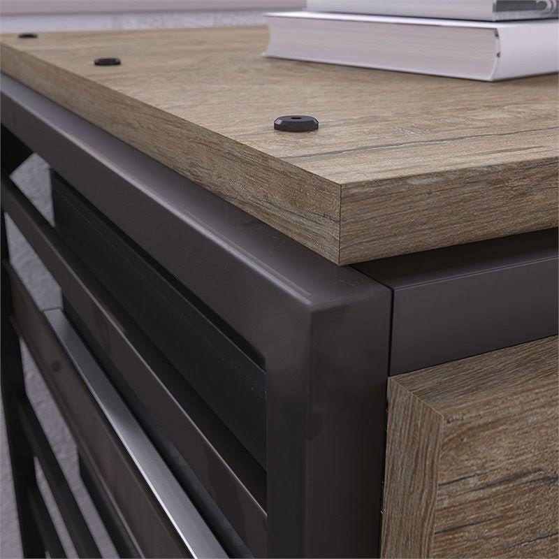 4 Piece Industrial Office Set in Rustic Gray E4729