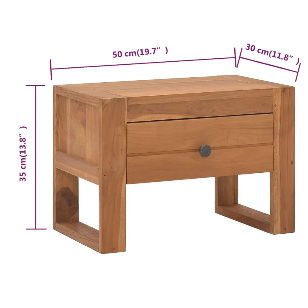 Solid Teak Wood Bedside Cabinet I26040