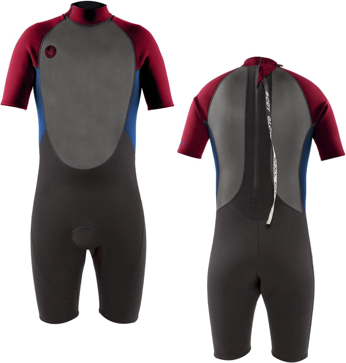 Red Youth Back Zip Short Sleeve Spring Suit Wet Suit C646740