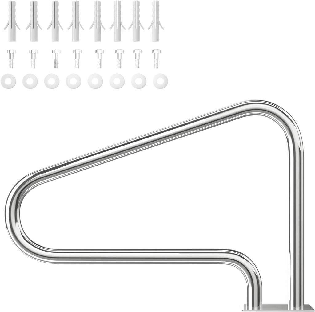 Stainless Steel Pool Hand Rail with Base Plate W1017