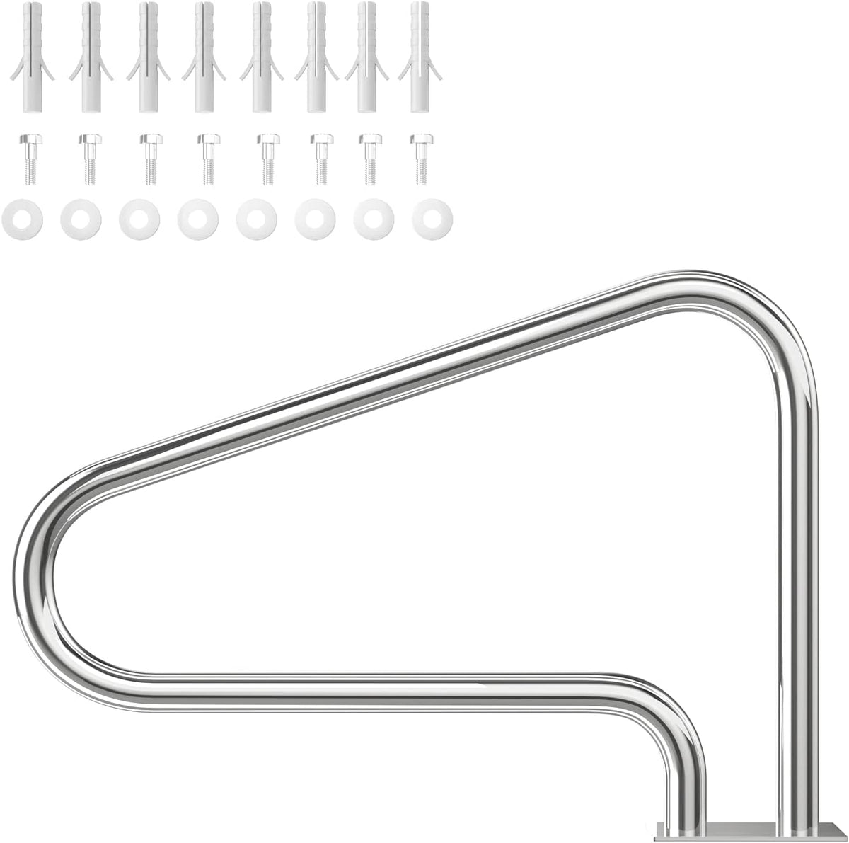 Stainless Steel Pool Hand Rail with Base Plate W1017