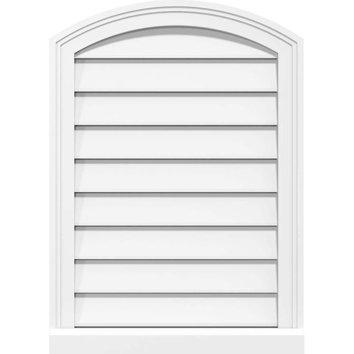 Arch Top Surface Mount PVC Gable Vent with Brickmould C448