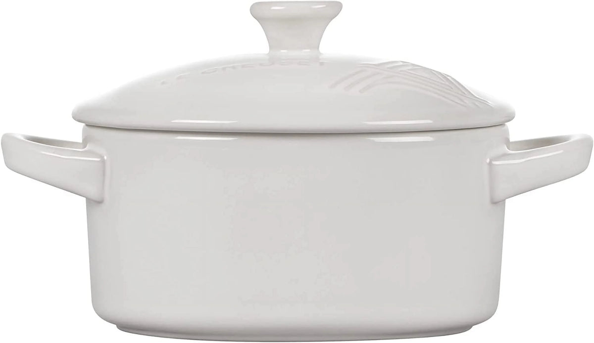 White 8 Ounce Stoneware Mini Round Cocotte R975243