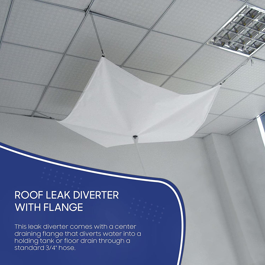 Roof Leak Diverter Kit, Waterproof Tarp, White (7'x7') L410