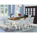 9-Piece Wooden Dining Table Set with 8 Upholstered Chairs D92986