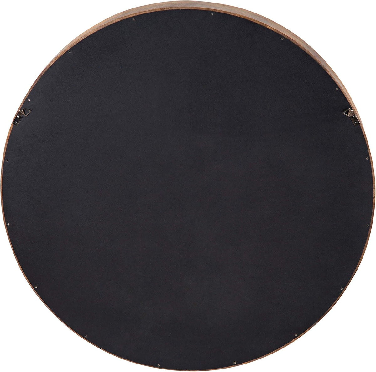 Round Mirror with Shelf, 30" Diameter, Rustic Brown Finish Z2994