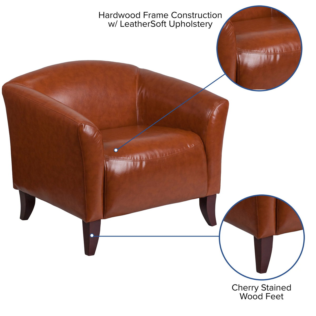 Cognac LeatherSoft Chair W18397
