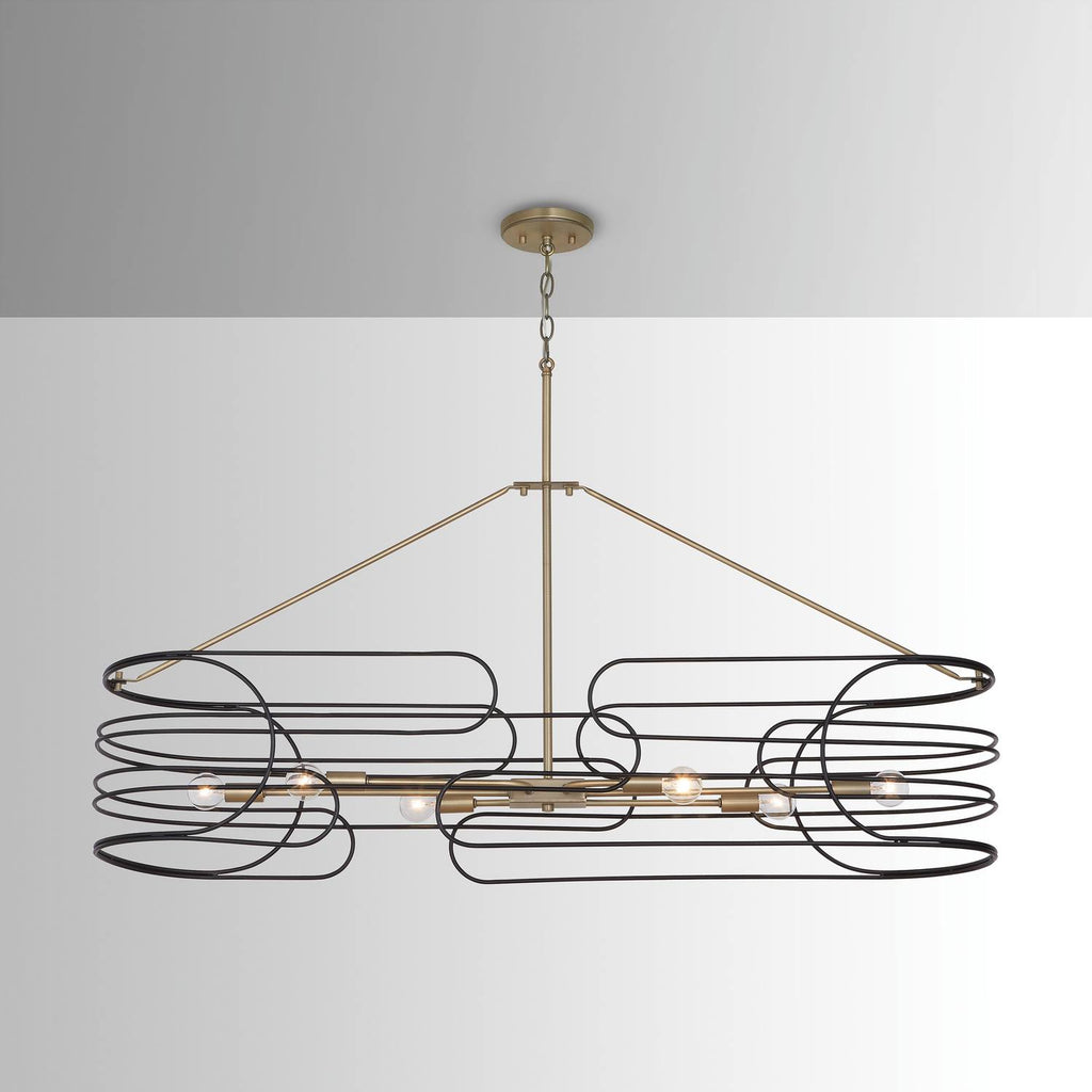6 Light Island Aged Brass/Black M54566