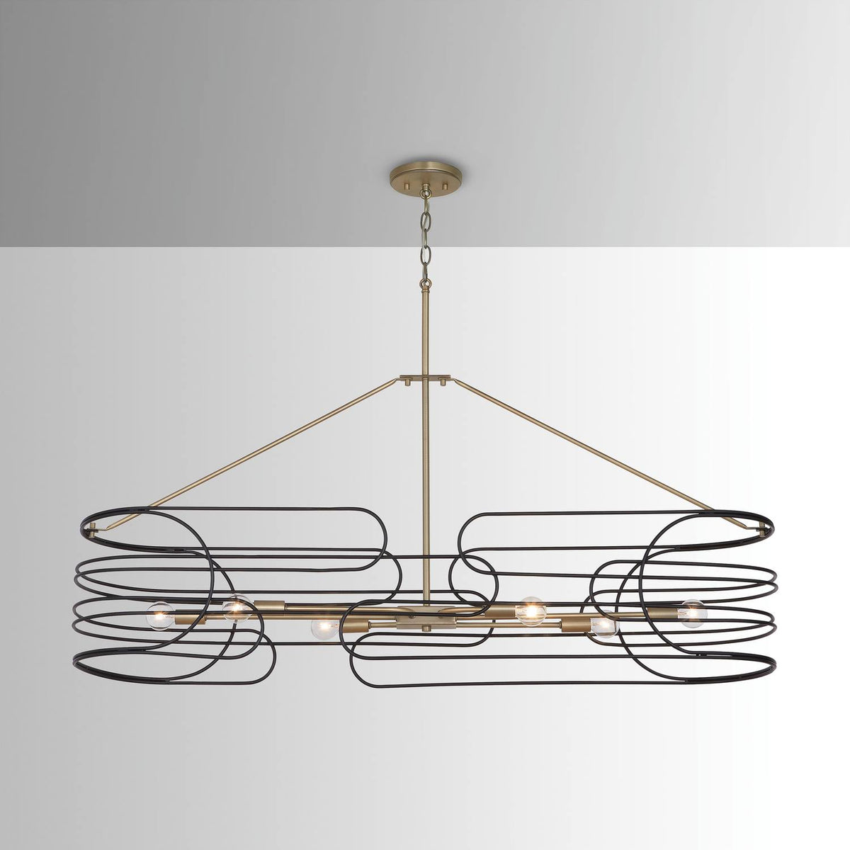 6 Light Island Aged Brass/Black M54566