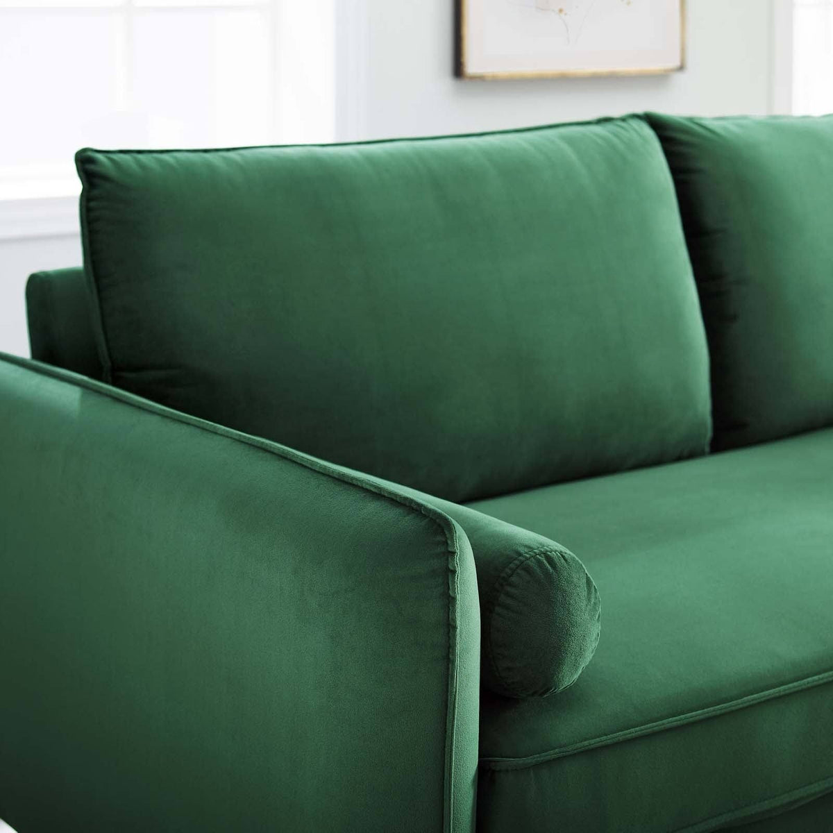 Navy Performance Velvet Sofa I659