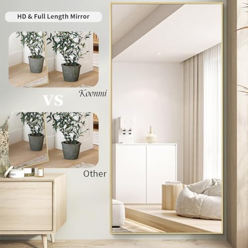Black 65"x24" Full Length Mirror with Aluminum Alloy Frame B478