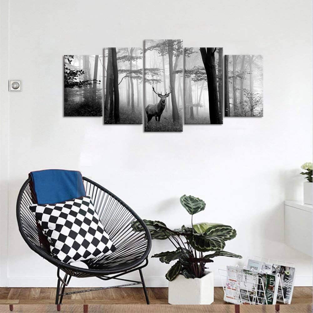 Black and White Deer Canvas Prints Artwork R28059