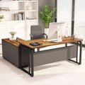 55 inch L-Shaped Computer Desk with File Cabinet P2028