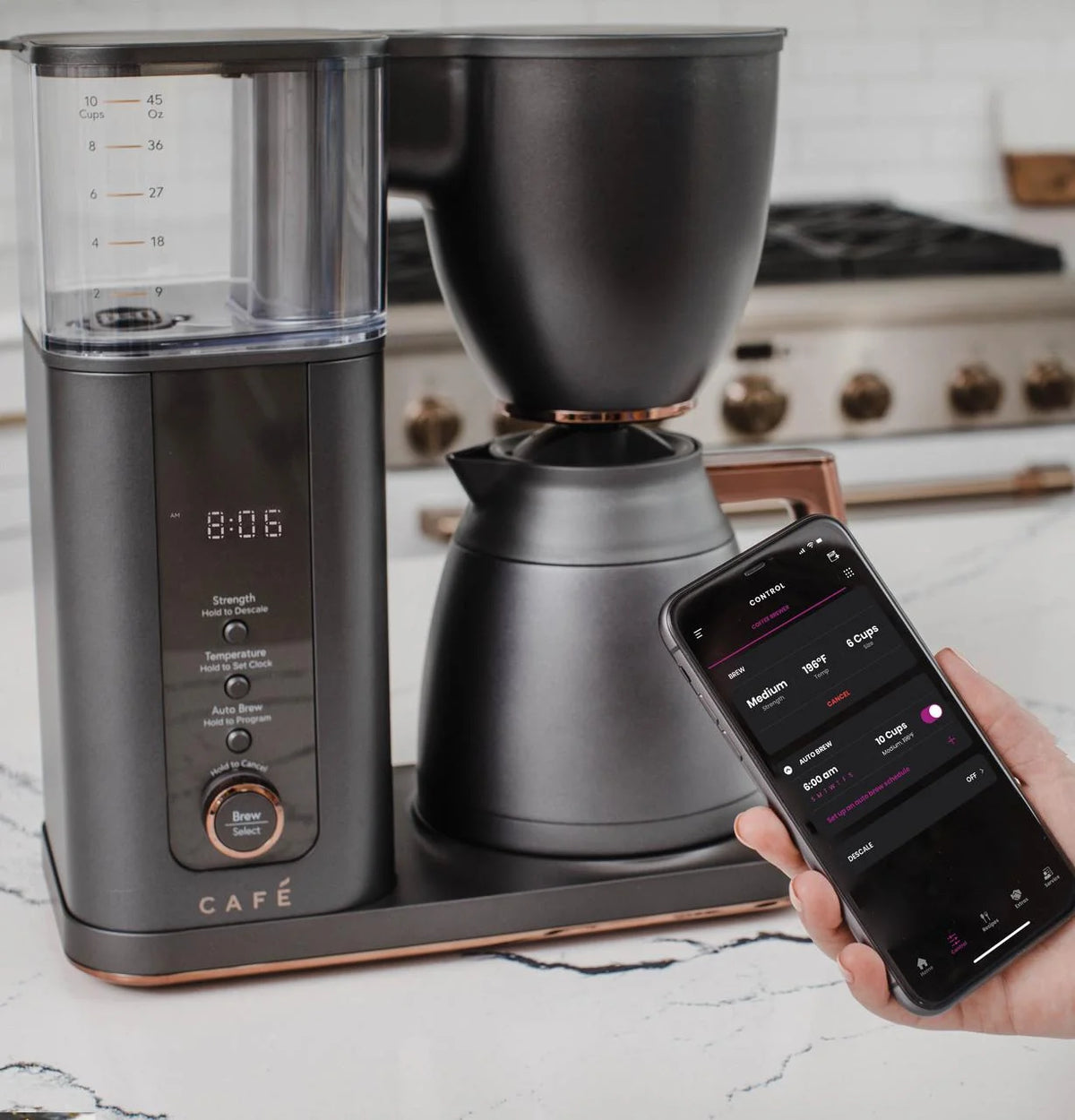 10-Cup Coffee Maker with WiFi Matte Black S573