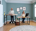 Rotating L-Shaped Standing Desk with Storage Shelves O667739