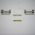 Bronze Metals and Brown Wood 4-Piece Wall Shelf Bundle M5615
