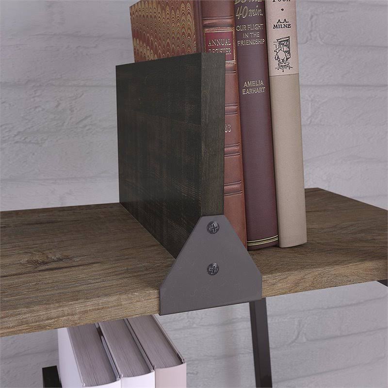 4 Piece Industrial Office Set in Rustic Gray E4729