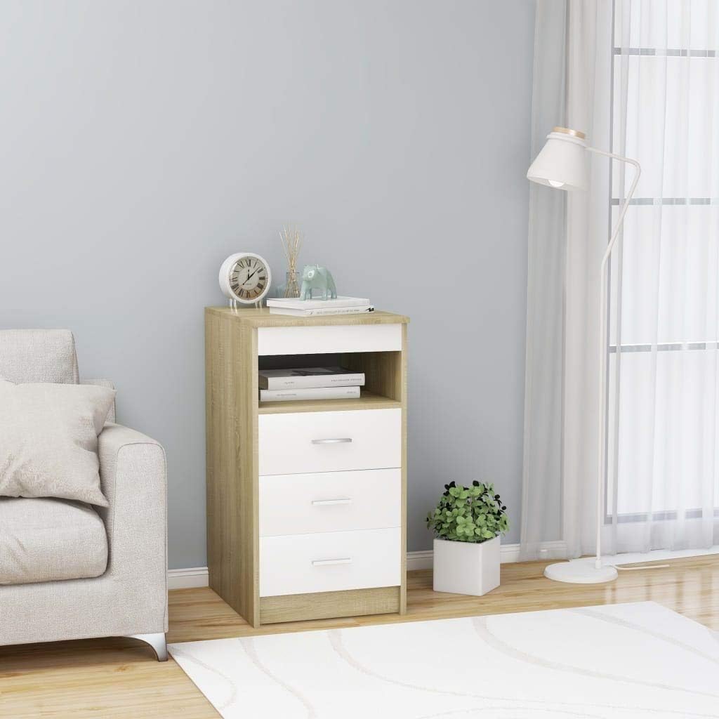 3 Drawer Nightstand with Storage Shelf W4137