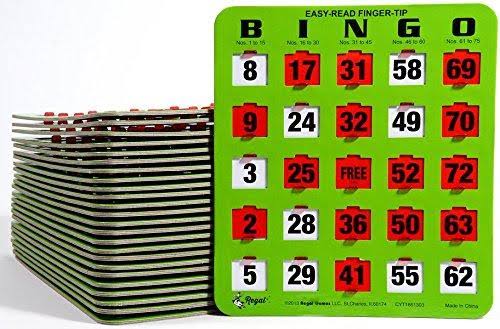 Green Bingo Heavy Duty 5 Ply Jumbo Shutter Slide Cards Z75396