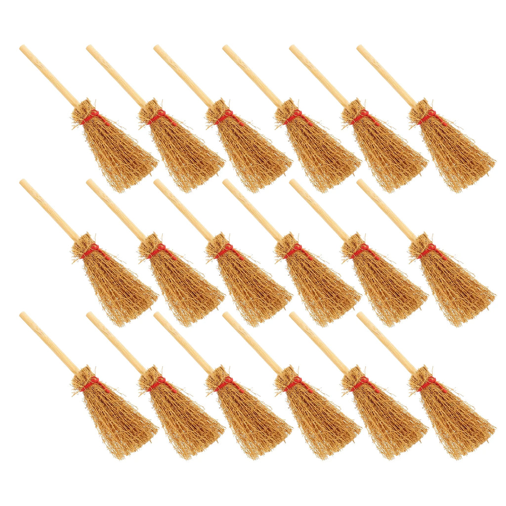 20Pcs Doll House Brooms Miniature Cleaning Tool Models F84351