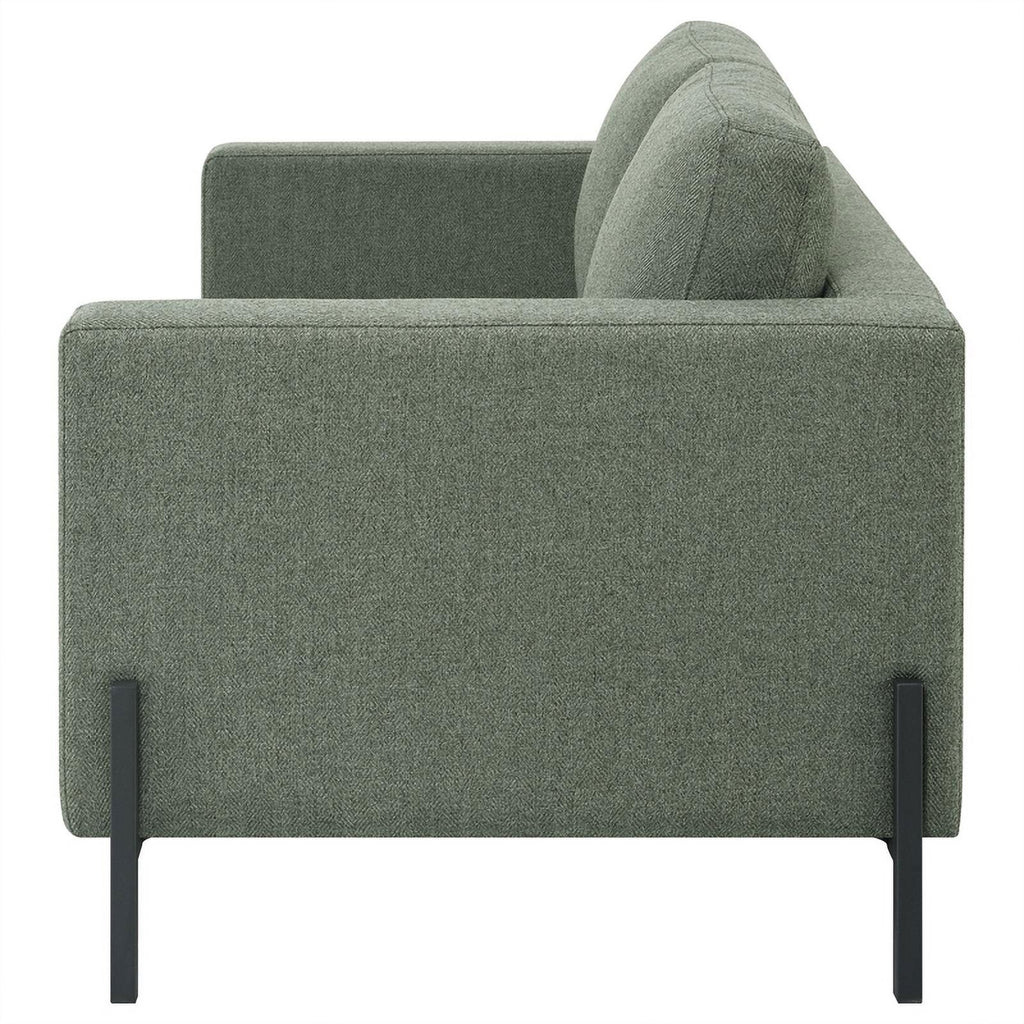 Sage Upholstered Fabric Loveseat with Track Arms I5663