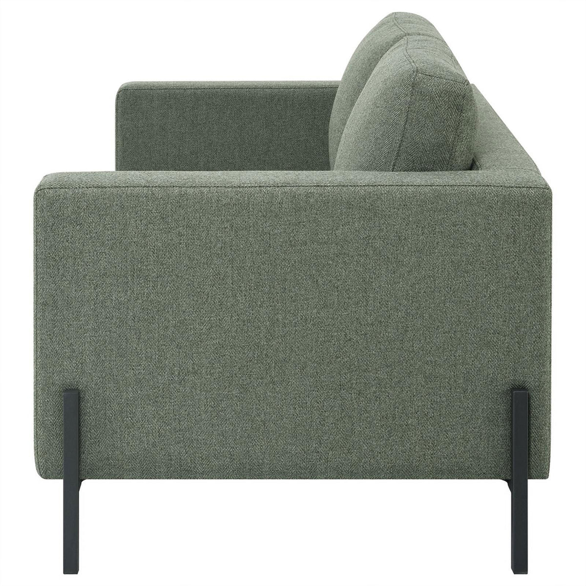 Sage Upholstered Fabric Loveseat with Track Arms I5663