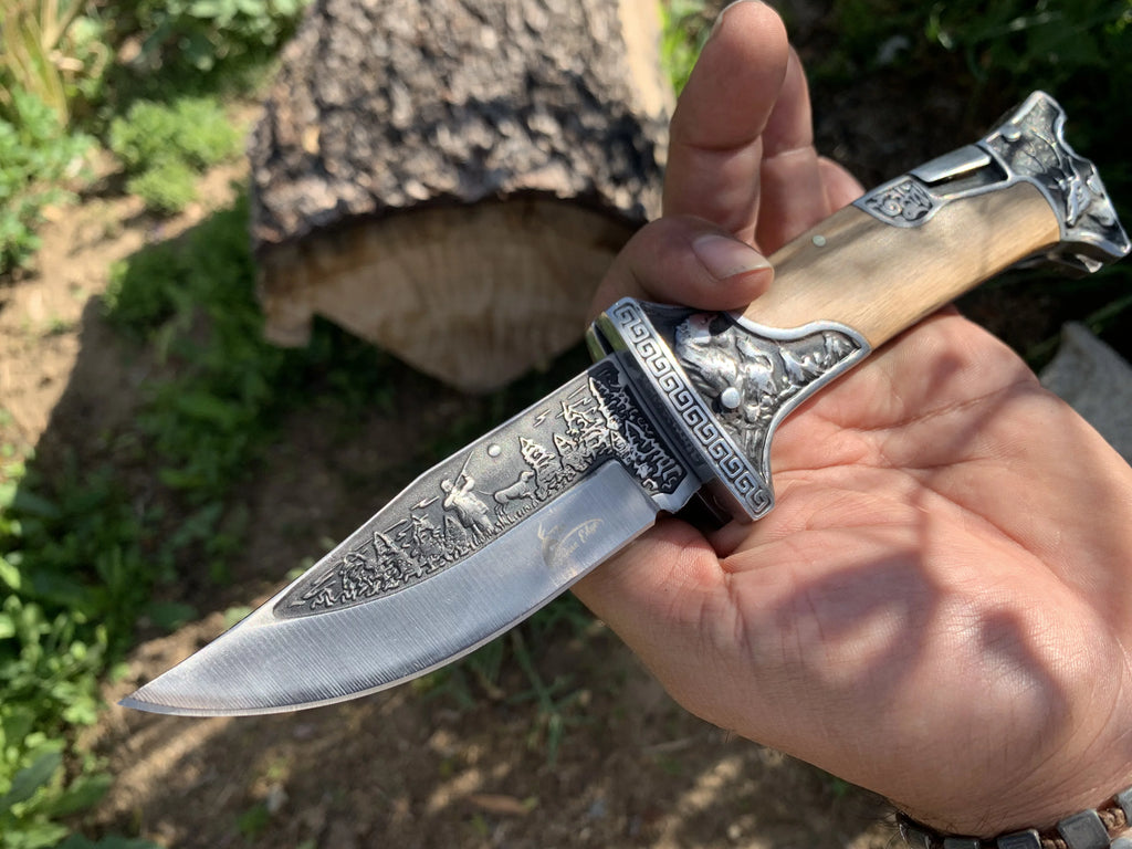 9" Engraved Folding Pocket Knife T9247