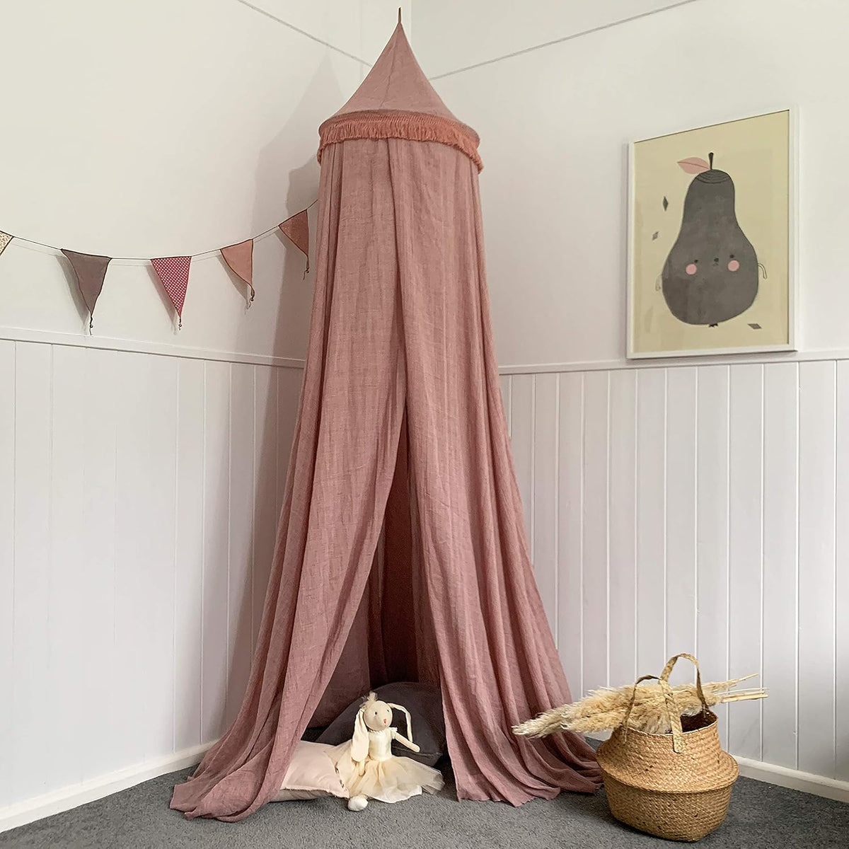 Dusty Pink Princess Canopy with Tassels H391069