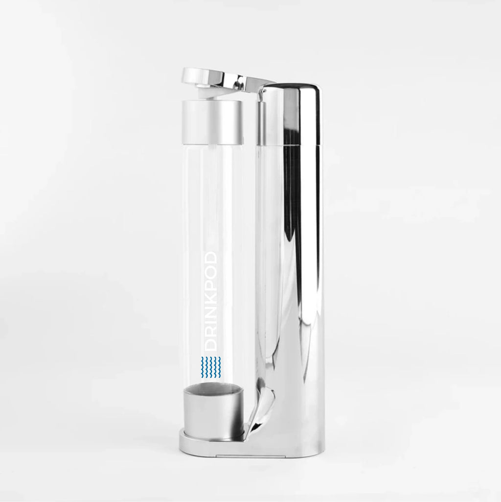 Silver Chrome Soda Maker with Three 1L Bottles G5247