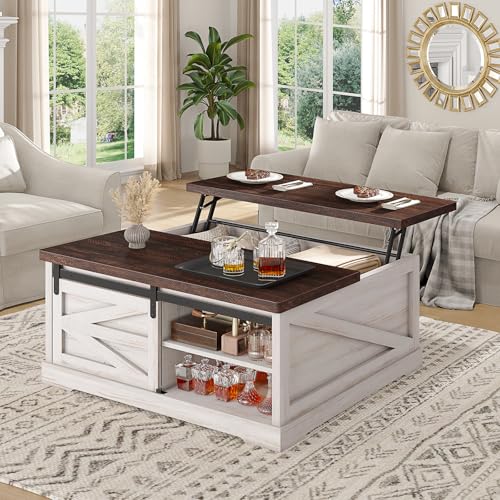 White Lift Top Coffee Table with Storage H24011