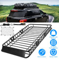 64" Roof Rack Cargo Carrier Car Top Luggage Basket Black with Net and Hook D883743