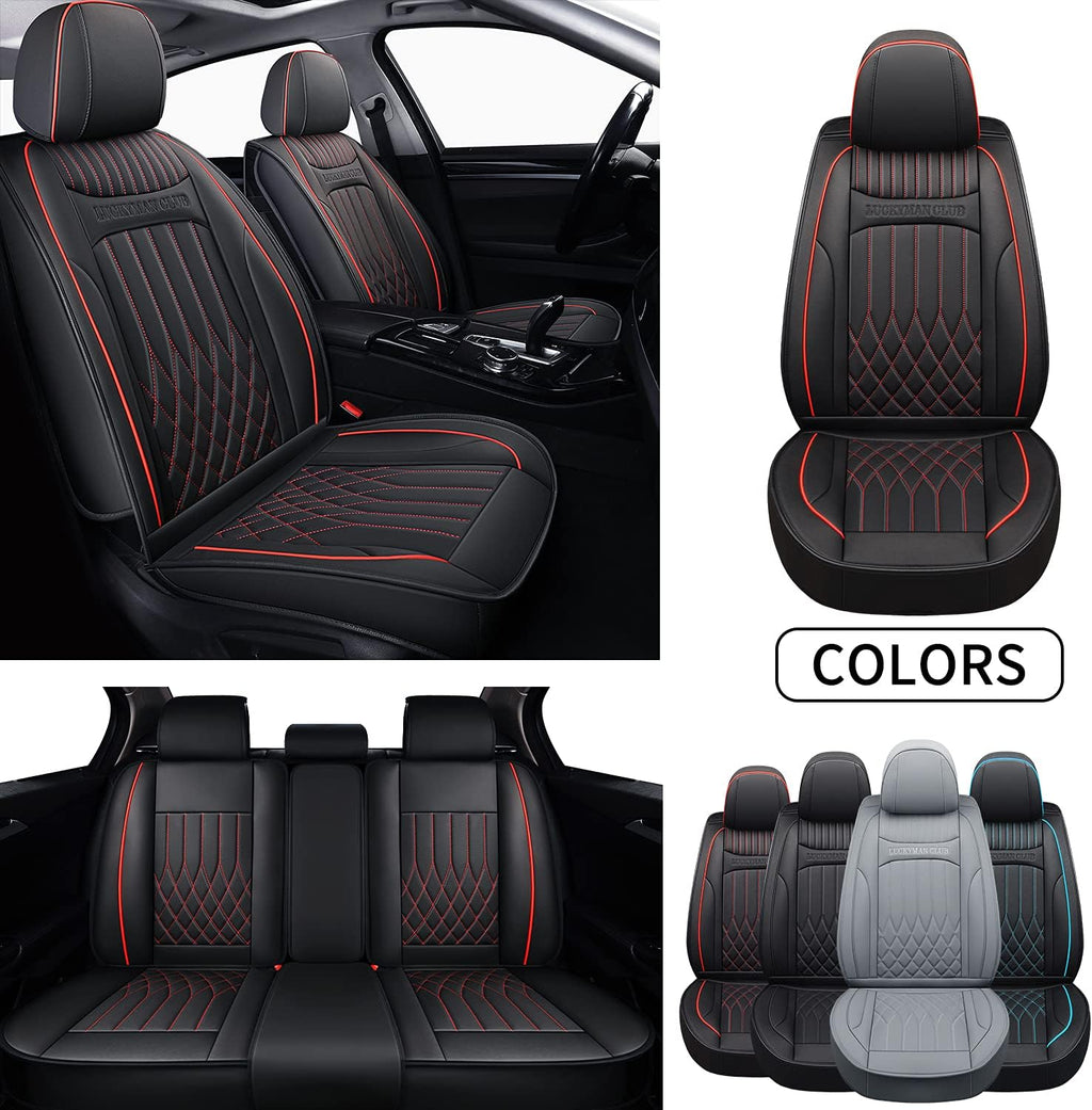 Universal Car Seat Covers Full Set Black/Red Q95827
