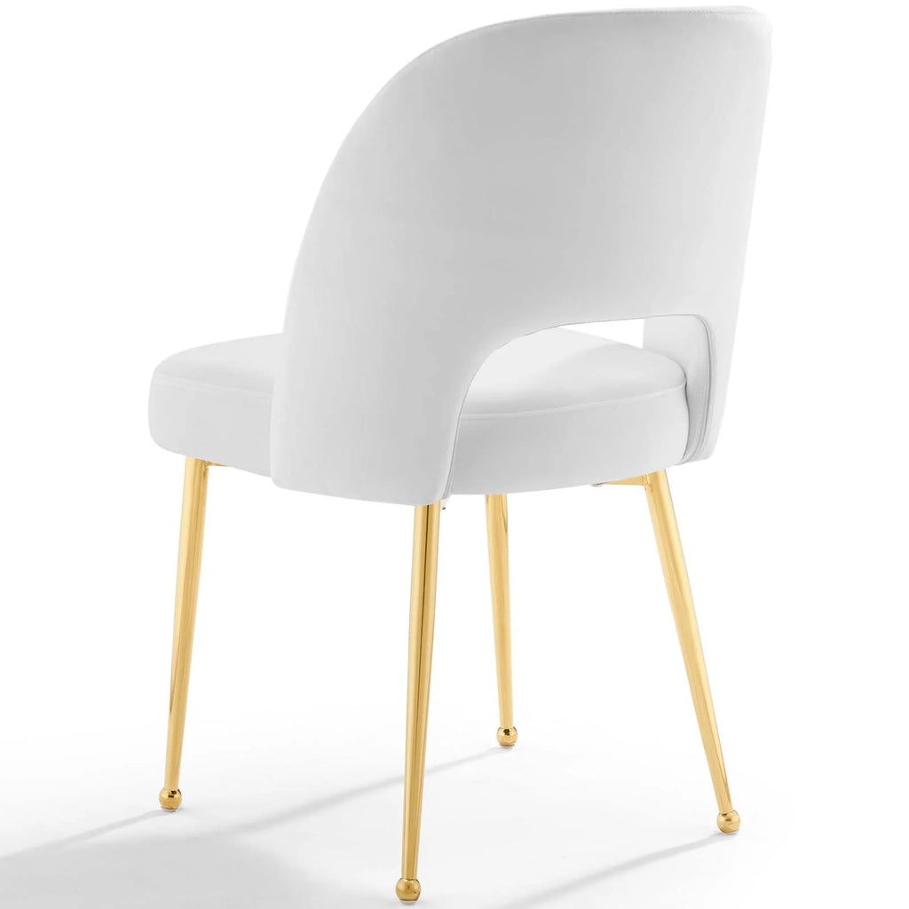 White Velvet Dining Chair G2356