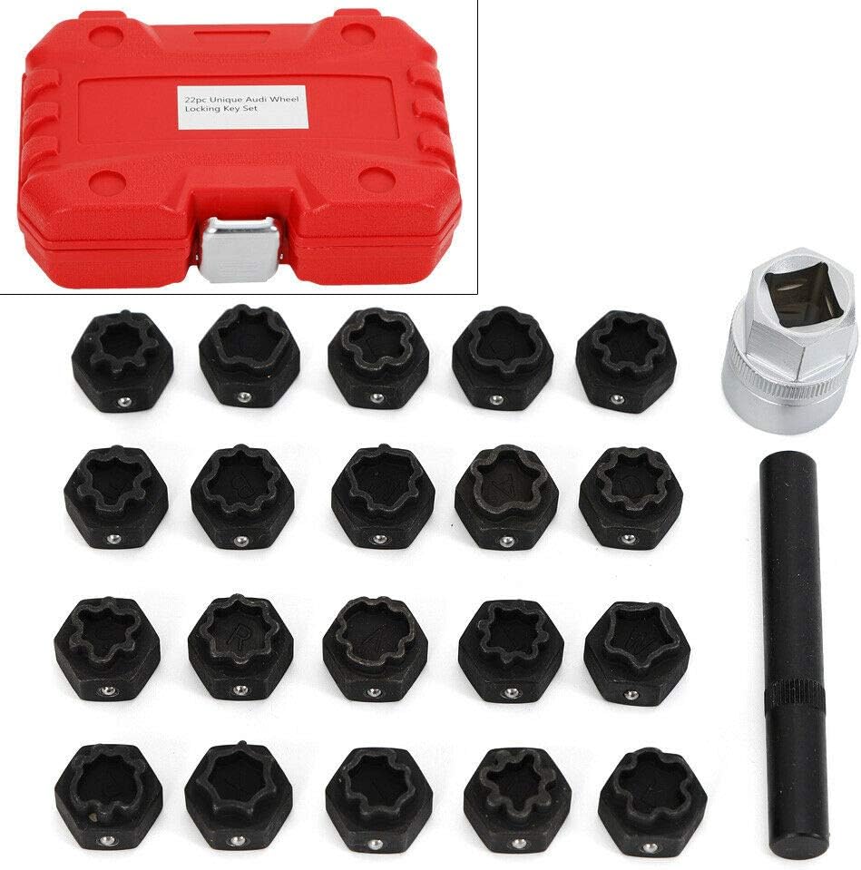 22Pc Wheel Locking Key Anti-Theft Lug Nut Removal Set E785