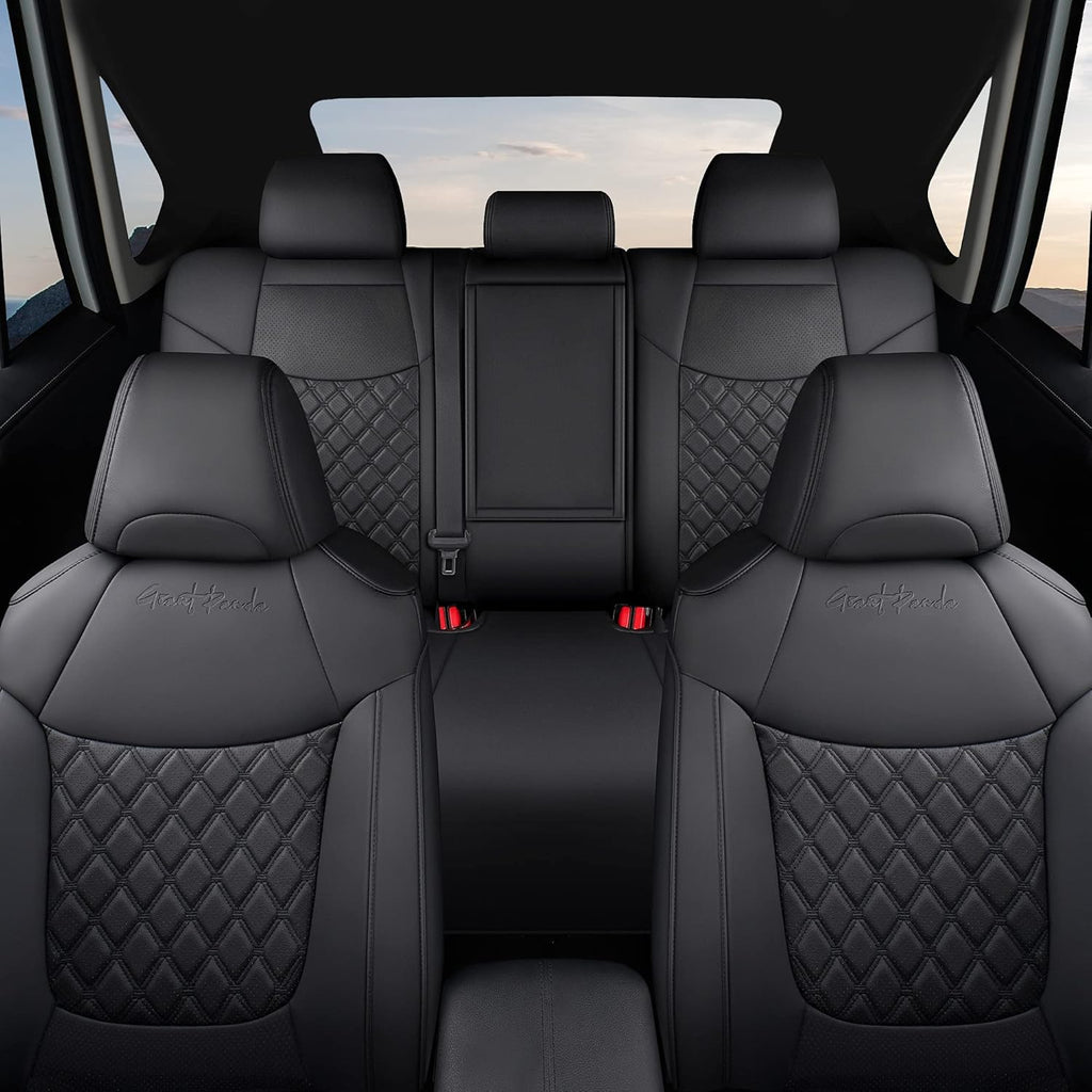 Pu Leather Car Seat Covers Full Set for Toyota RAV4 Hybrid 2019 2020 2021 2022 (Black) M8731