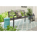 Black Metal Outdoor Patio Bench R17813