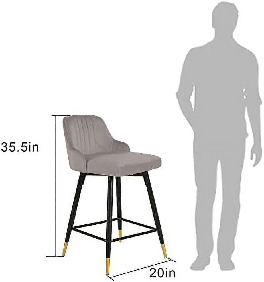 Gray Velvet Counter Height Swivel Stools Set of 2 M213256