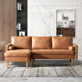 83 L Shaped Faux Leather Sectional Couch with Chaise E973044