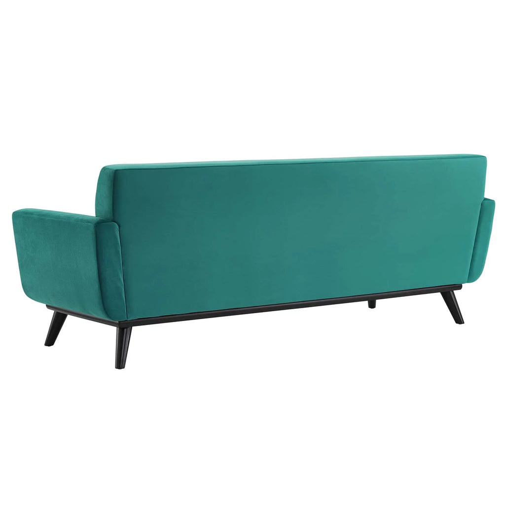 Teal Blue Velvet Tufted Sofa Z34822