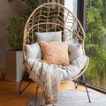 Oversized PE Wicker Egg Chair with Olefin Cushion and Stand F2680